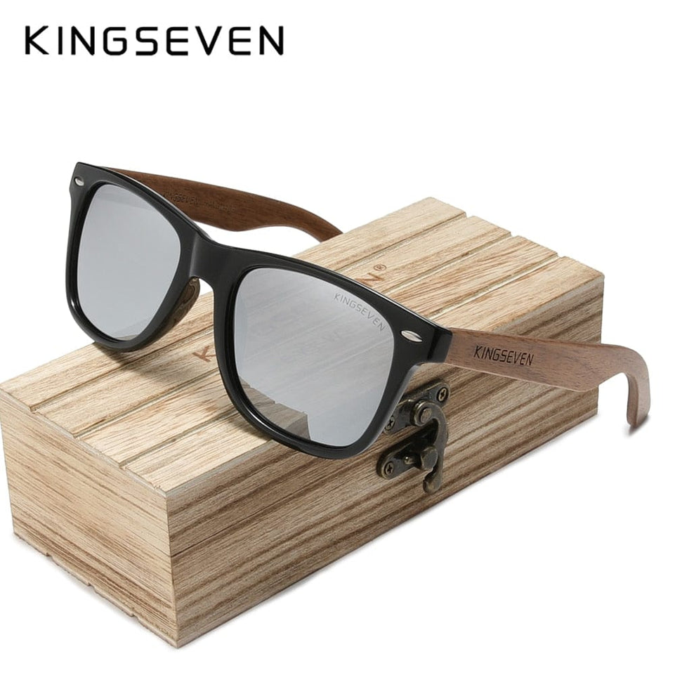 KINGSEVEN Brand 2022 Fashion Handmade Natural Wooden Sunglasses For Men Women Polarized Sun Glasses UV400 Mirror Male Eyewear