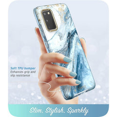 For Samsung Galaxy S20 Case / S20 5G Case i-Blason Cosmo Full-Body Glitter Marble Bumper Cover WITHOUT Built-in Screen Protector