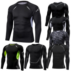 Men Compression Running T Shirt Fitness Tight Long Sleeve Sport Tshirt Training Jogging Shirts Gym Sportswear Quick Dry Rashgard