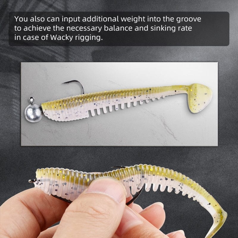 MEREDITH Awaruna Fishing Lures 8cm 9.5cm 13cm Artificial Baits Wobblers Soft Lures Shad Carp Silicone Fishing Soft Baits Tackle