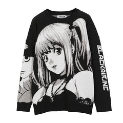 2000s Vintage Knitted Harajuku Kawaii Winter Clothes Women Oversized Sweaters Gothic Long Sleeve Tops Goth Y2k Streetwear Men