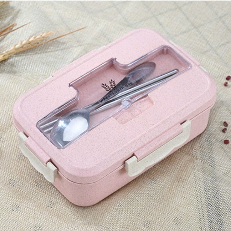 Lunch Box Food Container Bento Box Heated Lunchbox Kids Lunchbox Snack Straw Wheat Korean Sealed Student Plastic Box for Food - Wowza