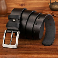 MEDYLA Men' Belt High Quality Genuine Leather Luxury Strap Classic Vintage Alloy Pin Buckle Male Belt Jeans Belt for Men SM03