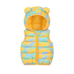 2020 Autumn Children Warm Down Vest Baby Cotton Waistcoat Kids Outerwear Vest Children Clothing Boys Girls Hooded Jackets Vest