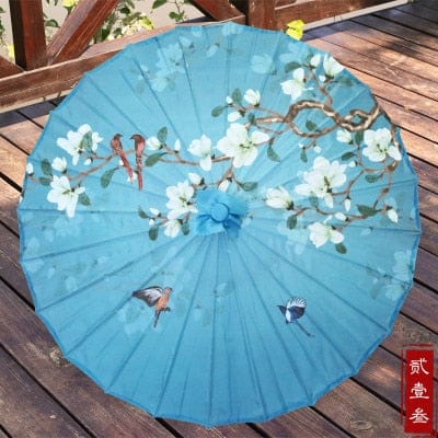 Silk Cloth Women Umbrella Japanese Cherry Blossoms Ancient Dance Umbrella Decorative Umbrella Chinese Style Oil Paper Umbrella