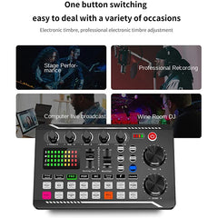 Mixing Desk Sound Card and Audio Interface with DJ Mixer Effects and Voice Changer,Bluetooth Stereo Audio for Youtube Streaming