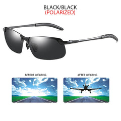 Photochromic Sunglasses Men Women Vintage Metal Polarized Sun Glasses For Male Night Vision Driving Sunglass