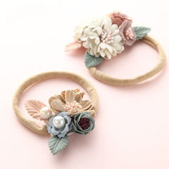 Balleen Shiny Fashion Florals Headband Newborn Baby Elastic Princess Hairbands Child Kids Pearl Fresh Style Cute Headwear Gifts