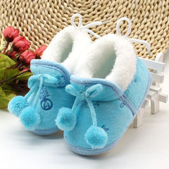 Winter Sweet Newborn Baby Girls Princess Winter Boots First Walkers Soft Soled Infant Toddler Kids Girl Footwear Shoes