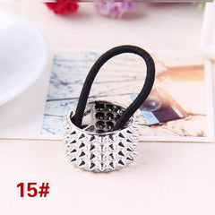 2022 Hairband Pearl Women Hair Accessories Scrunchy Punk Ponytail Holder Plastic Crystal Gum for Hair Ring Elastic Hair Band