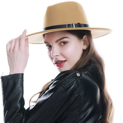 WELROG Black Red Fedora Hats For Women Imitation Wool Fedoras Panama Felt Hat Winter Men Jazz Hats Trilby Chapeau Femme Caps