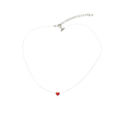 New Design Drop Oil Heart Charms Invisible Fish Line Crystal Choker Necklace For Women Collar Jewelry Gift