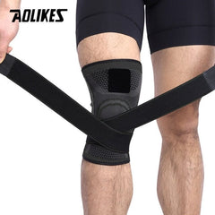 AOLIKES 1PCS Knee Support Professional Protective Sports Knee Pad Breathable Bandage Knee Brace Basketball Tennis Cycling