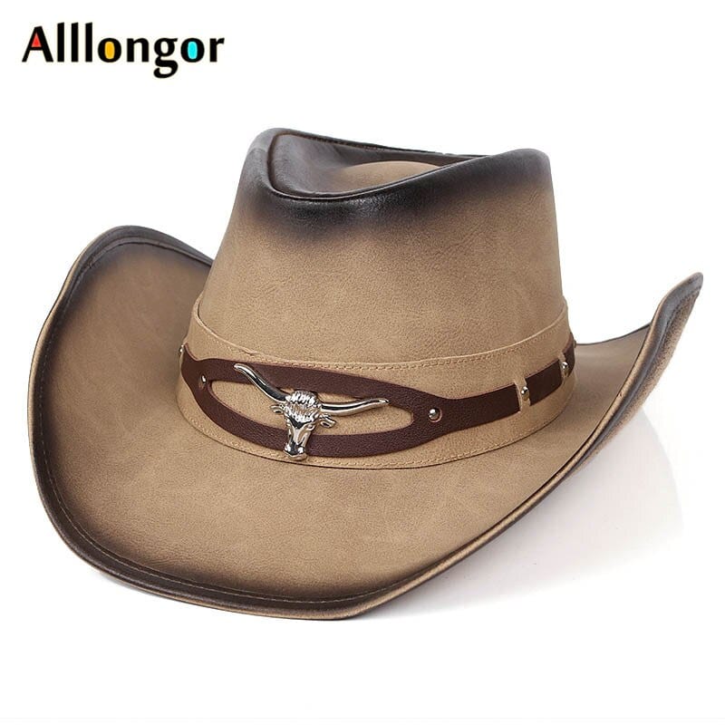 High Quality Western Cowboy Hat Men Women 2023 Faux Leather Cappello Classics Dad chapeau homme  Vaquero cowboy Vintage Cap