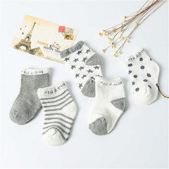 5 Pair/lot Cotton Baby Socks Printing mustache Girls Boys Children Socks Spring Autumn Infant Toddler Kids Socks For 1-3 Year