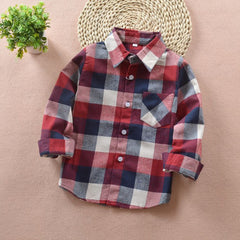 VIDMID Boys shirts for Girls British Plaid child Shirts kids school Blouse red tops clothes Kids Children plaid 12 years 6010 01