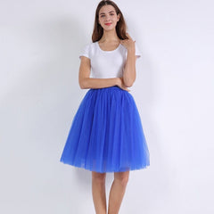 Quality 5 Layers Fashion Tulle Skirt Pleated TUTU Skirts Womens Lolita Petticoat Bridesmaids Midi Skirt Jupe Saias faldas