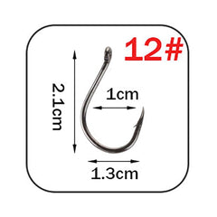 W.P.E Brand 1 pack Fishing Hook Size 7#-15# Barbed Hook High-Carbon Steel Single Circle Carp Fishhook Jig Tackle Accessories