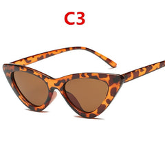 sunglasses woman brand Designer vintage retro triangular cat eye glasses oculos De Sol Transparent ocean uv400