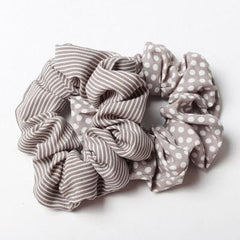 2pcs/lot Stripes And Dots Elastic Scrunchies New Hot Ponytail Holder Hairband Hair Rope Tie Fashion Stipe For Women Girls