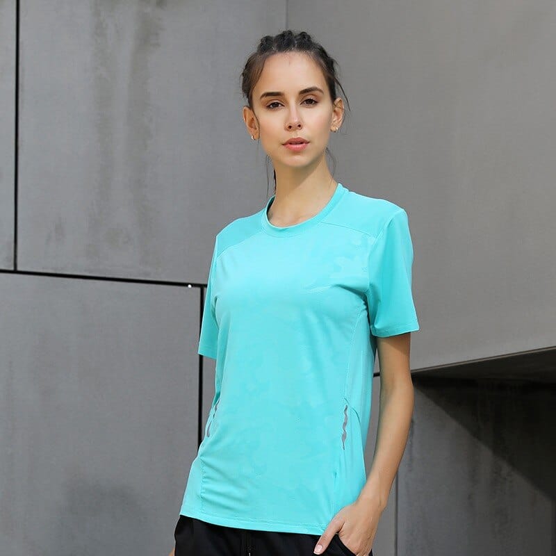 Women Dry Quick Short Sleeve Causal Sport Jerseys Fitness Trainer Running Tshirts Badminton Breathable Mesh Exercises Yoga Tee