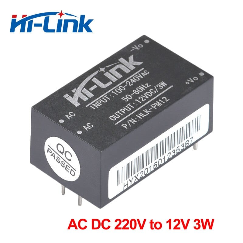 2pcs/lot AC DC 3W 220V to 12V HLK-PM12 Power Supply Module Isolated Mini Intelligent Household Switch