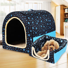 New Warm Dog House Comfortable Print Stars Kennel Mat For Pet Puppy Top Quality Foldable Cat Sleeping Bed cama para cachorro