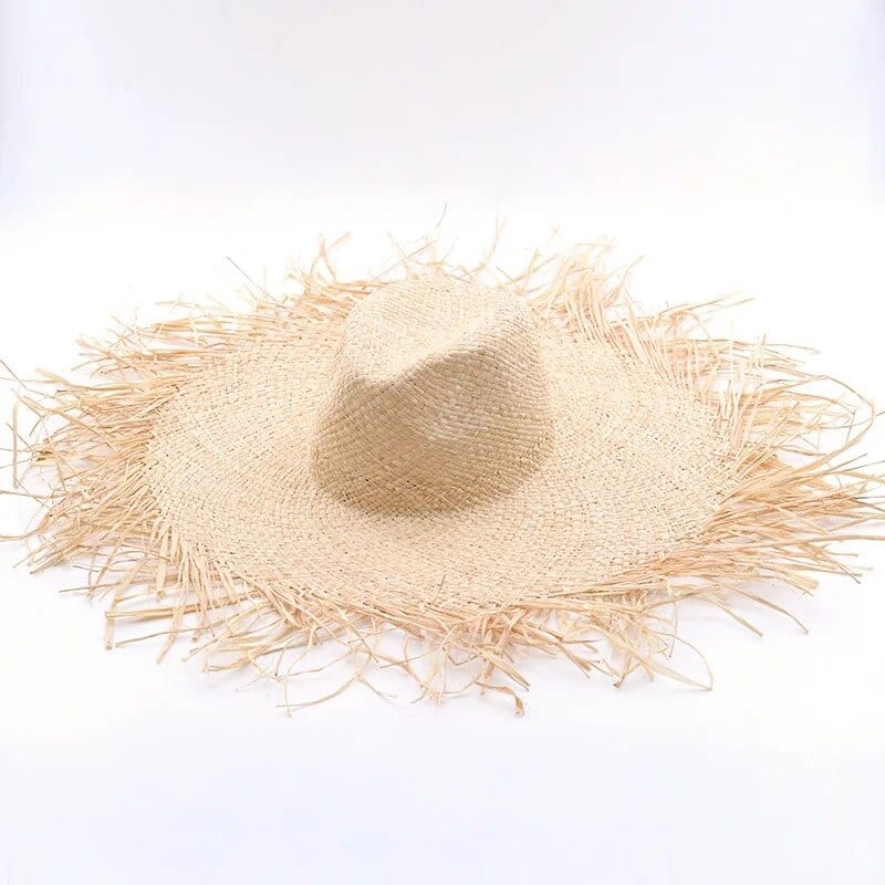 NEW Handmade Women Straw Sun Hats Large Wide Brim Gilrs High Quality Natural Raffia Panama Beach Straw Sun Caps For Holiday