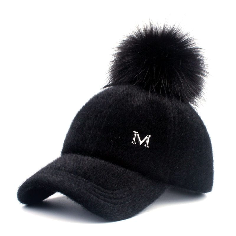 [YARBUU] New brand baseball caps 2017 winter cap for women Faux Fur pompom ball cap Adjustable Casual Snapback hat cap