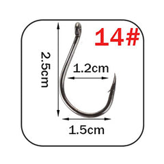 W.P.E Brand 1 pack Fishing Hook Size 7#-15# Barbed Hook High-Carbon Steel Single Circle Carp Fishhook Jig Tackle Accessories