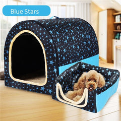 New Warm Dog House Comfortable Print Stars Kennel Mat For Pet Puppy Top Quality Foldable Cat Sleeping Bed cama para cachorro