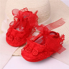 Baby Girl Shoes First Walkers Lace Floral Newborn Baby Shoes Princess Infant Toddler Baby Shoes for Girls Party