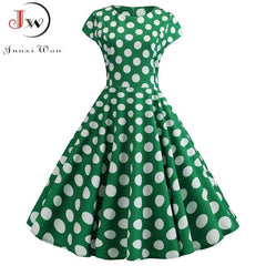 2022 Women Summer Dress Vintage Floral Print Rockabilly Dress Robe Femme Sundress Vestidos Polka Dot Party Dress