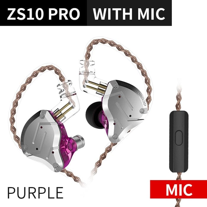 KZ ZS10 Pro Noise Cancelling Earphones 4BA+1DD Hybrid 10 driver Units HIFI Bass Earbuds in ear Monitor Metal Headset