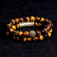 10mm Handmade Jewelry Beaded Bracelet Tiger Eye Stone Beads Charm Bracelet