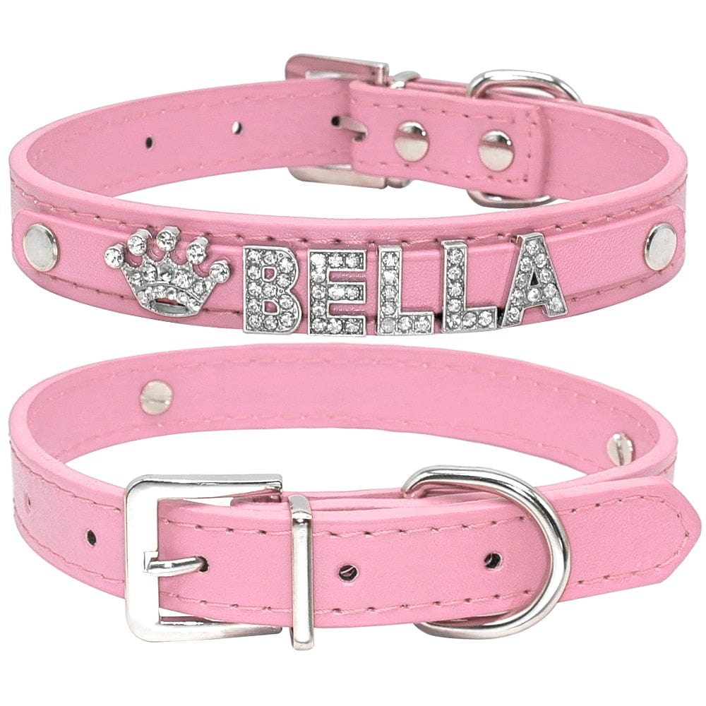 Personalized Cat Collar Rhinestone Puppy Small Dogs Collars Custom for Chihuahua Yorkshire Free Name Charms Cat Accessories - Wowza