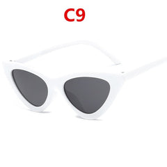 sunglasses woman brand Designer vintage retro triangular cat eye glasses oculos De Sol Transparent ocean uv400