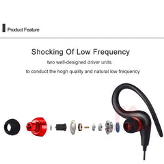 MEUYAG 3.5mm Ear Hook Stereo earphone Sport Running Headset Earbuds Bass Earphones With Mic For iPhone Samsung IOS Android