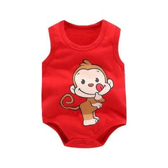 Newborn Baby Boys Girls Cartoon Cotton Bodysuit Infant Baby Bag Fart Sleeveless Vest Jumpsuit Summer Thin Penguin Pajamas Outfit