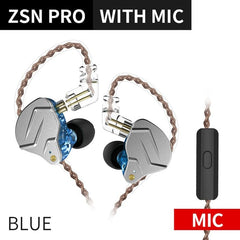 KZ ZSN Pro Metal Earphones 1BA+1DD Hybrid Technology HIFI Bass Earbuds In Ear Monitor Headphones Sport Noise Cancelling Headset