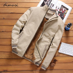 DIMUSI Autumn Mens Bomber Jackets Casual Male Outwear Fleece Thick Warm Windbreaker Jacket Mens Military Baseball Coats Clothing