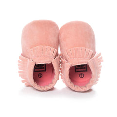 Baywell PU Suede Leather Newborn Baby Moccasins Shoes Soft Soled Non-slip Crib First Walker