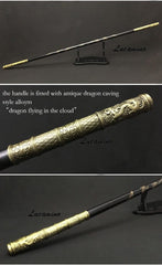 Wooden Monkey King Staff Kungfu Wooden Wushu Sticks Monkey Cudgels Carving dragon golden Cudgel Sun WuKong weapon practice