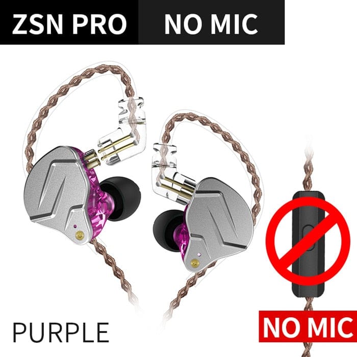 KZ ZSN Pro Metal Earphones 1BA+1DD Hybrid Technology HIFI Bass Earbuds In Ear Monitor Headphones Sport Noise Cancelling Headset