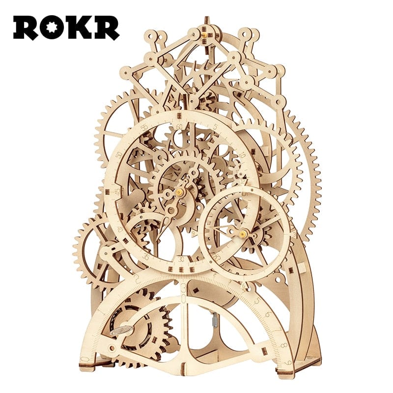 Robotime ROKR DIY 3D Wooden Puzzle Mechanical Gear Drive Model Building Kit Toys Gift for Children Adult Teens