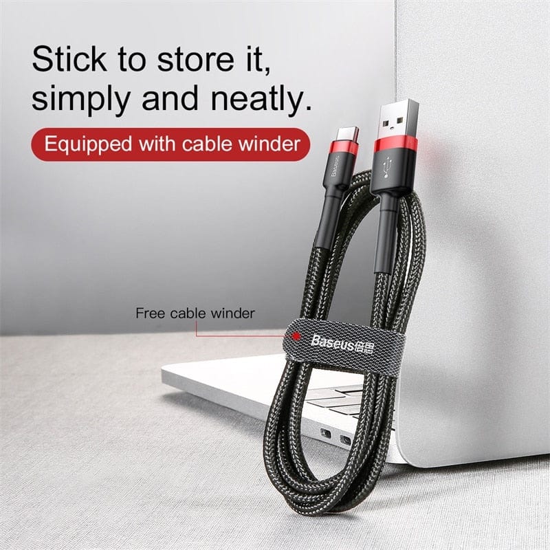 Baseus USB Type C Cable Fast Charging Charger USBC TypeC Wire Cord For Samsung S22 S10 Xiaomi POCO Huawei USB C Data Cable 3m