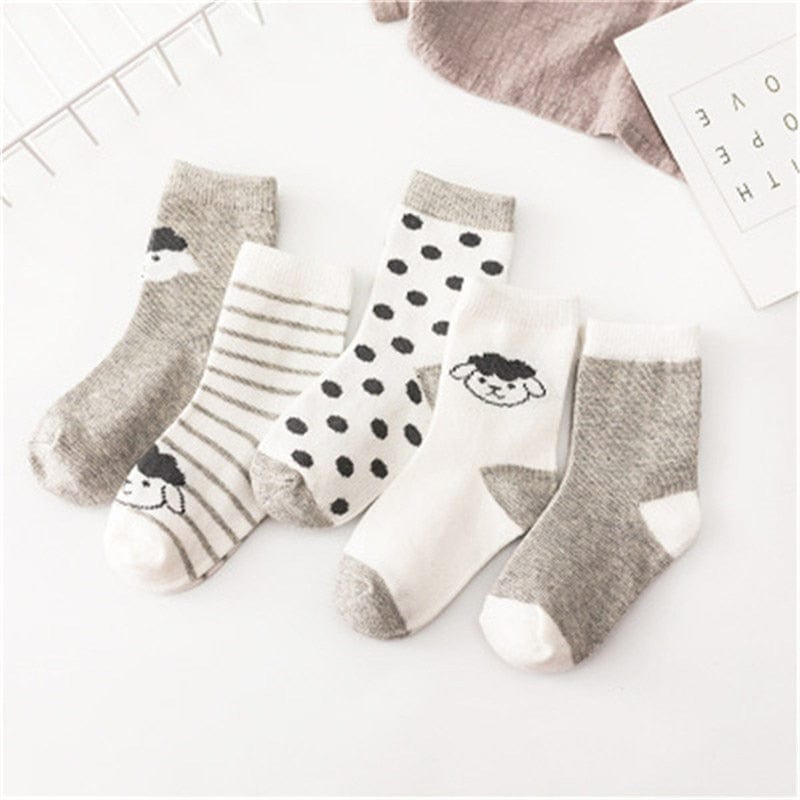 5 Pair/lot Cotton Baby Socks Printing mustache Girls Boys Children Socks Spring Autumn Infant Toddler Kids Socks For 1-3 Year