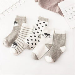 5 Pair/lot Cotton Baby Socks Printing mustache Girls Boys Children Socks Spring Autumn Infant Toddler Kids Socks For 1-3 Year