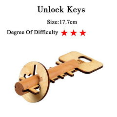 IQ Brain Teaser Kong Ming Lock Lu Ban Lock 3D Wooden Interlocking Burr Puzzles Game Toy For Adults Kids