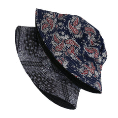 FOXMOTHER New Vintage Hip Hop Paisley Bucket Hats Black Navy Chapeau Femme Caps Gorro Bucket Mens